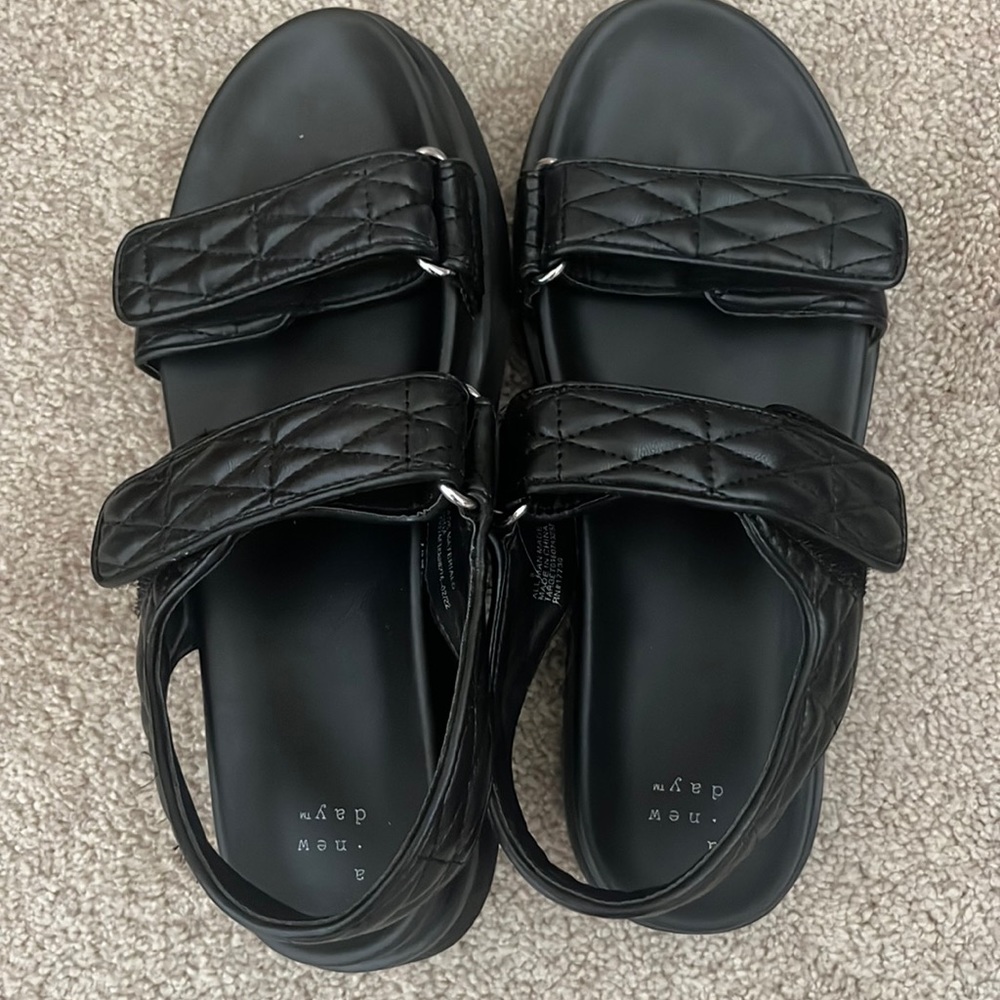 A new day black sandals